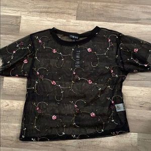 Mesh small floral top